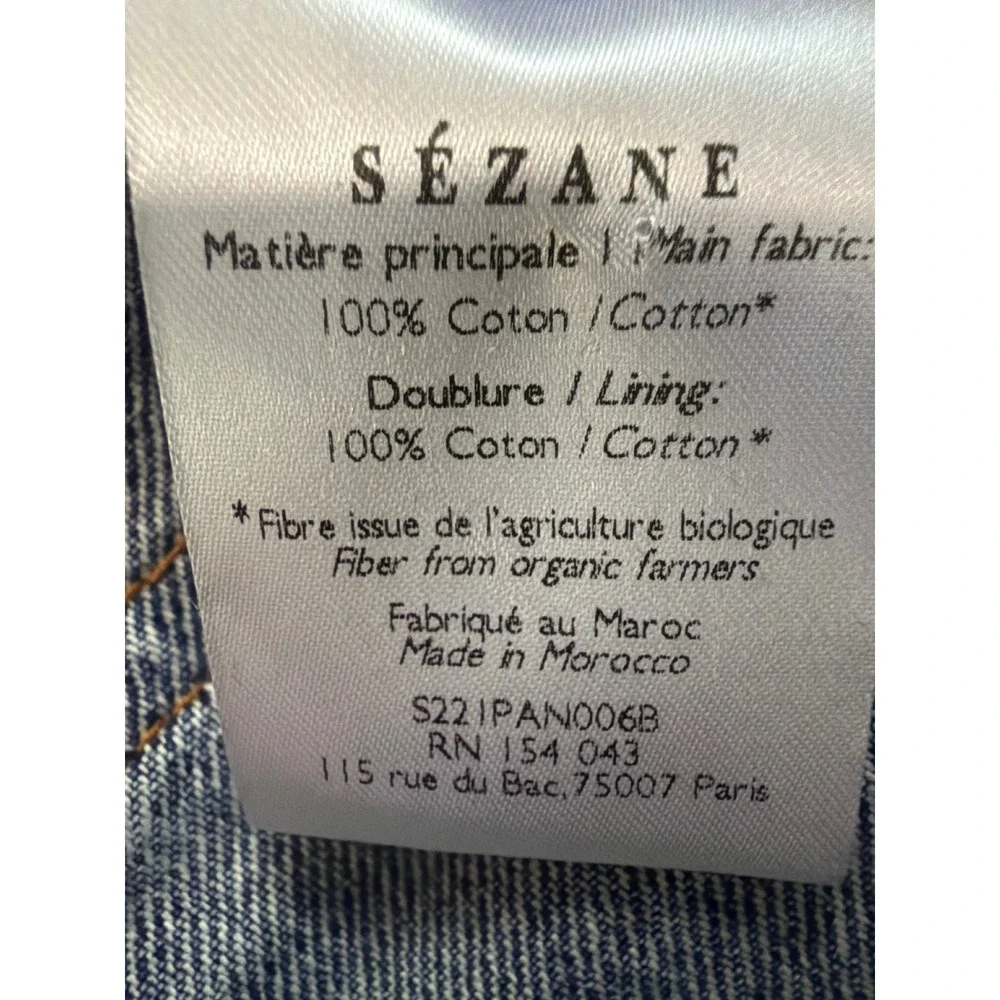 Sézane Brut Sexy High Waist Straight Leg Jeans Bleu Denim Organic Cotton NWT T26